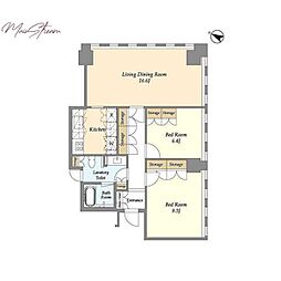 プルデンシャルタワー 2LDKの間取図画像