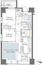 メゾンカルム本郷 2LDKの間取図画像