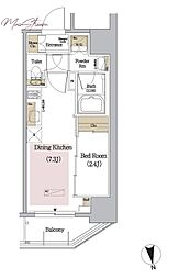 Urbanex新御徒町 1DKの間取図画像