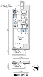 ジオエント本郷三丁目 1Kの間取図画像