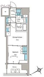 ルフォンプログレ蔵前プレミア 1DKの間取図画像