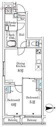 CREATIF文京千駄木 2DKの間取図画像