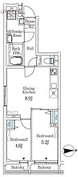 CREATIF文京千駄木 2DKの間取図画像