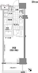 パークハビオ人形町 1Kの間取図画像