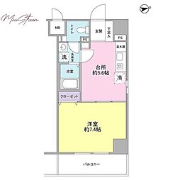 ヴェルデ東日本橋 1DKの間取図画像