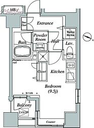 CasaSplendido一番町 ワンルームの間取図画像