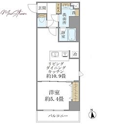 PREMIUMCUBE上野 1LDKの間取図画像