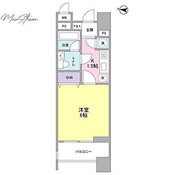 ロネスタR文京護国寺 1Kの間取図画像