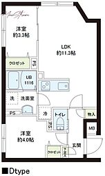 レピュア小石川レジデンス 1LDKの間取図画像