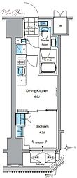 ルフォンプログレ田原町 1DKの間取図画像