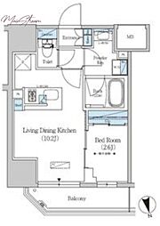 アーバネックス上野 1LDKの間取図画像