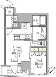 中央区日本橋馬喰町1丁目マンション 1LDKの間取図画像