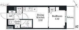 ラティエラ秋葉原 1DKの間取図画像