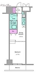 RESIDIA上野御徒町 ワンルームの間取図画像