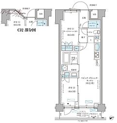 パークアクシス文京本郷 2LDKの間取図画像
