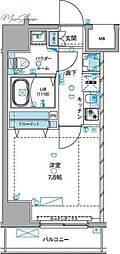 ジェノヴィア浅草3グリーンヴェール 1Kの間取図画像