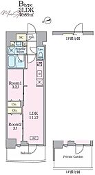 Garden Xavis門前仲町 2LDKの間取図画像