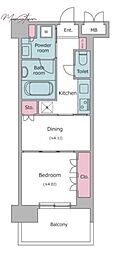 レジディア文京本郷 2Kの間取図画像
