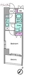 レジディア日本橋人形町2 1Kの間取図画像