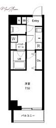 オーキッドレジデンス上野稲荷町2 1Kの間取図画像