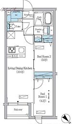 アーバネックス文京小石川 301 3階2LDKの間取り