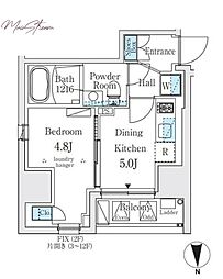 ジオエント秋葉原 4階1DKの間取り