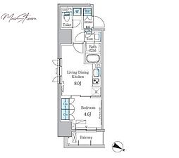 パークアクシス小伝馬町 12階1LDKの間取り
