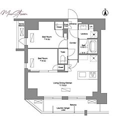 Ｂｒｉｌｌｉａ　ｉｓｔ　新御徒町 12階2LDKの間取り