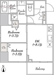 ルミーク文京湯島 3階2DKの間取り