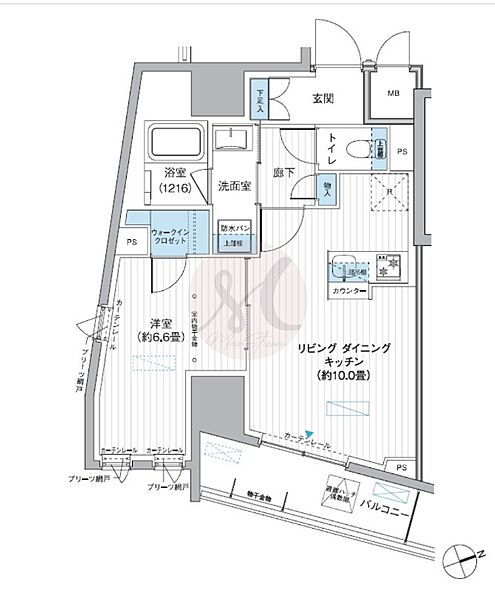 東京都台東区駒形1丁目(賃貸マンション1LDK・3階・42.49㎡)の写真 その2