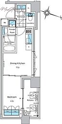 ルフォンプログレ神田プレミア 3階1DKの間取り