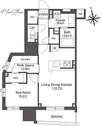 コンフォリア東上野 4階2LDKの間取り