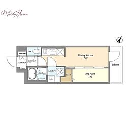 グランカーサ千駄木 4階1DKの間取り