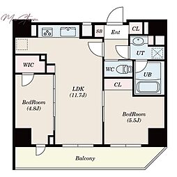 GRANPASEO浅草橋 8階2LDKの間取り