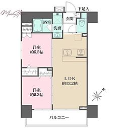ＣｒｅｓｔＨｉｌｌ文京千石 6階2LDKの間取り