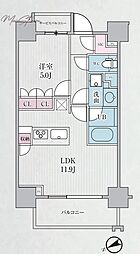 テラス浅草橋 3階1LDKの間取り