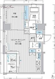 ＲＯＤＩＡ日本橋茅場町 9階1LDKの間取り