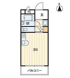 JR高徳線 栗林駅 徒歩6分の賃貸マンション 3階1Kの間取り