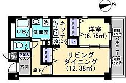 JR高徳線 栗林公園北口駅 徒歩9分の賃貸マンション 6階1LDKの間取り