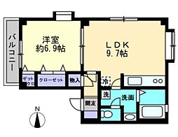 高松琴平電気鉄道志度線 今橋駅 徒歩7分の賃貸アパート 1階1LDKの間取り