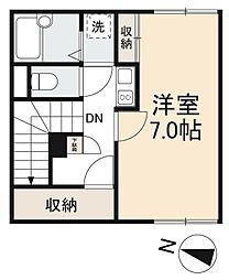 高松琴平電気鉄道琴平線 仏生山駅 徒歩29分の賃貸アパート 2階1Kの間取り