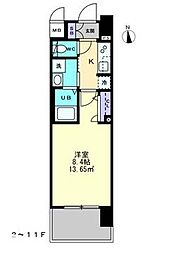 JR高徳線 栗林公園北口駅 徒歩7分の賃貸マンション 4階1Kの間取り