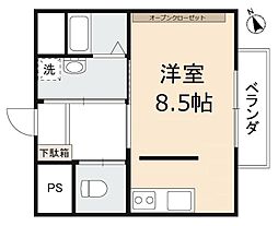 JR高徳線 栗林公園北口駅 徒歩8分の賃貸マンション 1階ワンルームの間取り