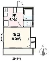 高松琴平電気鉄道長尾線 元山駅 3.2kmの賃貸アパート 1階1DKの間取り