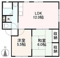 ルポール1 2LDKの間取図画像