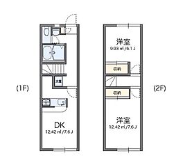 JR高徳線 屋島駅 徒歩7分の賃貸アパート 1階2DKの間取り