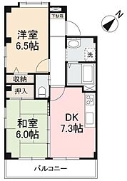 高松琴平電気鉄道志度線 原駅 徒歩4分の賃貸アパート 2階2DKの間取り