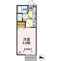 高松琴平電気鉄道琴平線 三条駅 徒歩11分の賃貸アパート 2階1Kの間取り