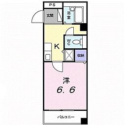 JR高徳線 昭和町駅 徒歩17分の賃貸マンション 1階1Kの間取り