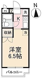 高松琴平電気鉄道長尾線 池戸駅 徒歩5分の賃貸マンション 2階1Kの間取り